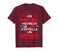 Un Routier Heureux Le Lundi s'appelle Un retraité Chauffeur T-Shirt, Homme, Marron, 3XL