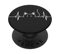 Un Rythme de Chat : Le pouls Essentiel de Chaque propriétaire d'animal de Compagnie PopSockets PopGrip Adhésif