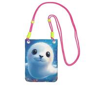 Un sac à bandoulière coloré et coloré pour femme en sergé léger et résistant à l'eau - Petit sac à main de voyage, Un joli sceau blanc, Taille unique