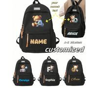Un sac à dos élégant et simple, sac scolaire, 26 lettres de l'alphabet anglais, peut être personnalisé avec votre nom unique, lettre porte-bonheur, anniversaire, numéro, langue, nom, animal, etc. Sac 