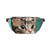 Un sac banane à bandoulière Curious Cat. Grande capacité, imperméable et résistant à la poussière, fermeture éclair sécurisée, adapté pour les voyages et les activités de plein air, noir, taille