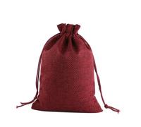 Un sac-cadeau en tissu avec une corde, Sacs à dragées en toile de jute avec cordon de serrage, multicolores, plusieurs tailles, paquet de 100(Wind Red,9x12cm)