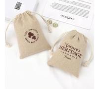 Un sac-cadeau en tissu avec une corde, Sacs cadeaux en jute avec cordon de serrage for bijoux, imprimé grains de café, plusieurs tailles, paquet de 300 pièces(100pcs With Logo,4x6inch(10x15cm))