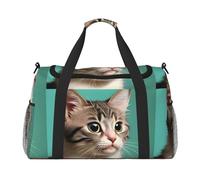 Un sac de voyage à main de chat curieux. Design tendance, grande capacité de stockage, adapté pour les voyages d'affaires et les courts voyages.