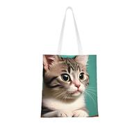 Un sac fourre-tout pour chat curieux. Toile légère, double poignée, sac fourre-tout élégant pour femme, parfait pour le shopping, le travail et le transport quotidien.