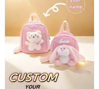 Un sac personnalisé avec un nom personnalisé ou un message de fête. Personnalisez votre propre sac à dos, mini sac à dos décontracté mignon de lapin de bande dessinée ou d'ours, vous pouvez personnali