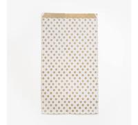 Un Sachet De 50 Pochettes Kraft - 24x35+6cm - Motif : Pois Sur Fond Blanc - Idéal Pour : Confiseries, Bonbons, Livre, Bijoux, Emballage Cadeaux, Pochette Cadeau Kraft