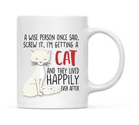 Un Sage A Dit Un Jour : « Tant Pis, Je Prends Un Chat ! » Cream Tasse Élégantes Mug À Café Céramique Tasses À Thé Pour Bureau Cappuccino Chocolat Chaud 330Ml