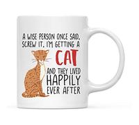 Un Sage A Dit Un Jour : « Tant Pis, Je Prends Un Chat ! Un Chat Tigré Roux À Poil Court. » Mug Céramique Tasse Pratiques Mug À Café Pour Bureau L'École Maison 330Ml