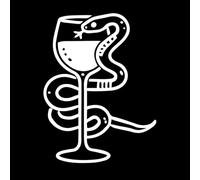 un serpent sur un ensemble de verres à vin Stickers gravés 49.4x65.7cm N'abîme pas le mur Blanc