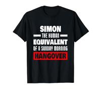 Un Simon drôle Qui Dit Le nom de Simon, Une Gueule de Bois Humaine T-Shirt Graphique avec Valeur, Homme, Noir, L