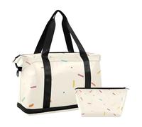 Un Simplepastel Illustration de petits saupoudrages dispersés Sac fourre-tout de voyage Gym Sports Carry avec trousse de toilette pour trekking pliable, Une illustration pastel simple de petites