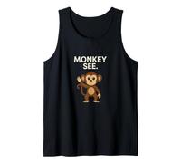 Un Singe drôle voit Un Dicton avec Un Singe de Dessin animé Qui agite Débardeur