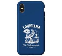 Un Souvenir Vintage de Louisiane Pelican at The Swamp Coque pour iPhone X/XS