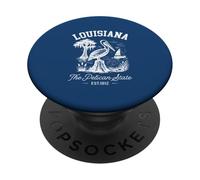 Un Souvenir Vintage de Louisiane Pelican at The Swamp PopSockets PopGrip Adhésif