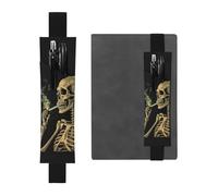 Un squelette avec une bande élastique brûlante en cuir synthétique amovible pour stylo, journal, crayons, fournitures de bureau, cadeau pour journaux, cahiers, planificateurs