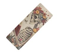 Un squelette de lecture avec fleurs et papillons imprimé tapis de yoga en vrac épais 1 mm pour la salle de sport à domicile antidérapant, avec couverture de tapis de yoga tapete para ejercicio 180,3 x