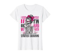 Un Squelette Marrant m'a posé la Question, « OK », et J'Ai T-Shirt Graphique avec Valeur, Femme, Blanc, M