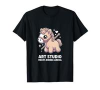 Un Studio d'art Kawaii Pony Rencontre Un Cheval d'arène d'équitation T-Shirt