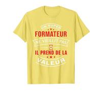 Un Super Formateur ne vieillit Pas Cadeau Formateur T-Shirt, Homme, Citron, S