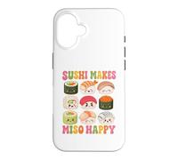 Un Sushi Mignon Rend Le Miso Heureux et Amusant Jeu de Mots Kawaii Coque pour iPhone 16