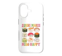 Un Sushi Mignon Rend Le Miso Heureux et Amusant Jeu de Mots Kawaii Coque pour iPhone 17