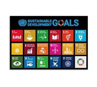 UN Sustainable Development Goals Poster 17 SDGs Climate Action Equality Educational Chart for Classroom School Wall Art Decor(Framed,12X18inch(30X45cm))