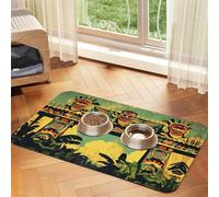 Un tapis d'alimentation en forme d'arche pour chien et chat - En cuir absorbant - Imperméable - Pas de taches - Séchage rapide - Antidérapant - 60 x 40 cm