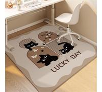 Un tapis de protection polyvalent for chaises de bureau, adapté aussi bien aux tapis qu'aux planchers de bois franc.(Black Cat,60x60cm)