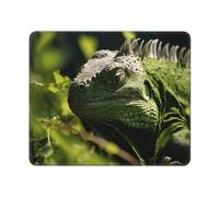 Un tapis de souris durable en iguane vert pensant, design antidérapant et respectueux de l'environnement pour les jeux et le bureau.