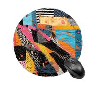 Un tapis de souris rond matelassé coloré, base en caoutchouc antidérapant, imperméable et lavable, tapis de souris d'ordinateur pour bureau, jeux vidéo, études, texturé de qualité supérieure, durable