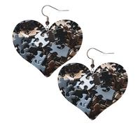 Un tas de pièces de puzzle boucles d'oreilles en forme de larme en cuir synthétique, boucles d'oreilles pendantes tendance et légères pour femmes mariages, fêtes, cérémonies, banquets, cadeaux