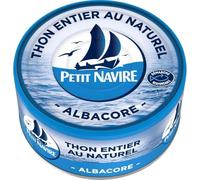 Un thon entier malin pour des repas rapides - PETIT NAVIRE Thon Albacore au Naturel, 185g - Lot de 3