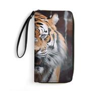 Un tigre dans une cage - Portefeuille long fin en cuir synthétique pour homme et femme - Portefeuille minimaliste avec fentes pour cartes, blanc, 19,7 x 10,5 cm, blanc, 19.7x10.5cm
