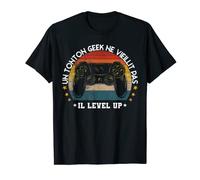 Un Tonton Geek Ne Vieillit Pas il Level-Up tonton Gamer Geek T-Shirt