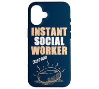 Un travailleur Social instantané ajoute Simplement du café Coque pour iPhone 16
