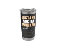 Un travailleur social instantané ajoute simplement du café Gobelet isotherme en acier inoxydable double paroi