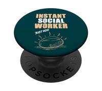 Un travailleur Social instantané ajoute Simplement du café PopSockets PopGrip Adhésif