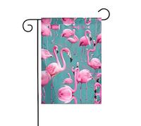 Un troupeau de flamants roses - Décoration extérieure - Drapeau de jardin à suspendre - Petit drapeau de jardin - Drapeau de Noël d'hiver - 30,5 x 45,7 cm