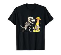 Un UFO T-Rex pour Halloween à la Poursuite d'une huppe Chinoise T-Shirt Graphique avec Valeur, Homme, Noir, S