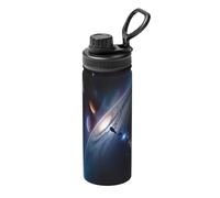 Un univers fascinant Bouteille thermos de sport de 532 ml, en acier inoxydable, impression complète, adaptée pour l'extérieur, les trajets quotidiens, le tabouret de camping
