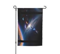 Un univers fascinant drapeau de décoration de jardin 30,5 x 45,7 cm, 100 % fibre de polyester, tissu épais, universel pour toutes les saisons