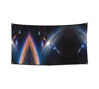 Un univers fascinant - Drapeau imprimé - Décoration de vacances - 177,8 x 88,9 cm - Bannière de Noël, anniversaire, fête