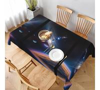 Un univers fascinant - Nappe rectangulaire texturée en lin imperméable et résistante aux taches, infroissable, en tissu décoratif de style rustique pour salle à manger, fête, buffet, mariage, 152,4 x