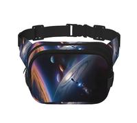 Un univers fascinant sac banane carré double couche avec sangle réglable pour activités de plein air, noir, taille unique, Noir , Taille unique