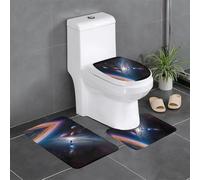 Un univers fascinant tapis décoratif en peluche, lot de 3, protection de salle de bain, chambre à coucher, cuisine, baignoire, maison, tapis absorbant pour l'extérieur