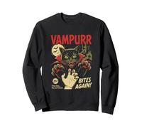 Un Vampire Mord à Nouveau Une Goule d'halloween avec Un Chat Effrayant Sweatshirt