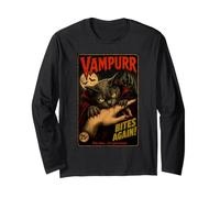 Un Vampire Mord Encore Une Fois, Cette Fois, Un Chat Vampire drôle et purronal Manche Longue