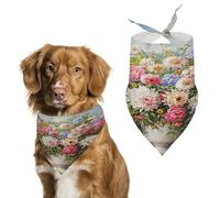 Un vase blanc bandana mignon en coton doux lavable au quotidien en été durable triangle réversible pour chiens et chats de petite, moyenne et grande taille