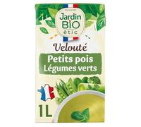 Un velouté de légumes verts pratique à préparer - JARDIN BIO, soupe bio petits pois épinards haricots verts, origine France garantie, format 1L - Lot de 3